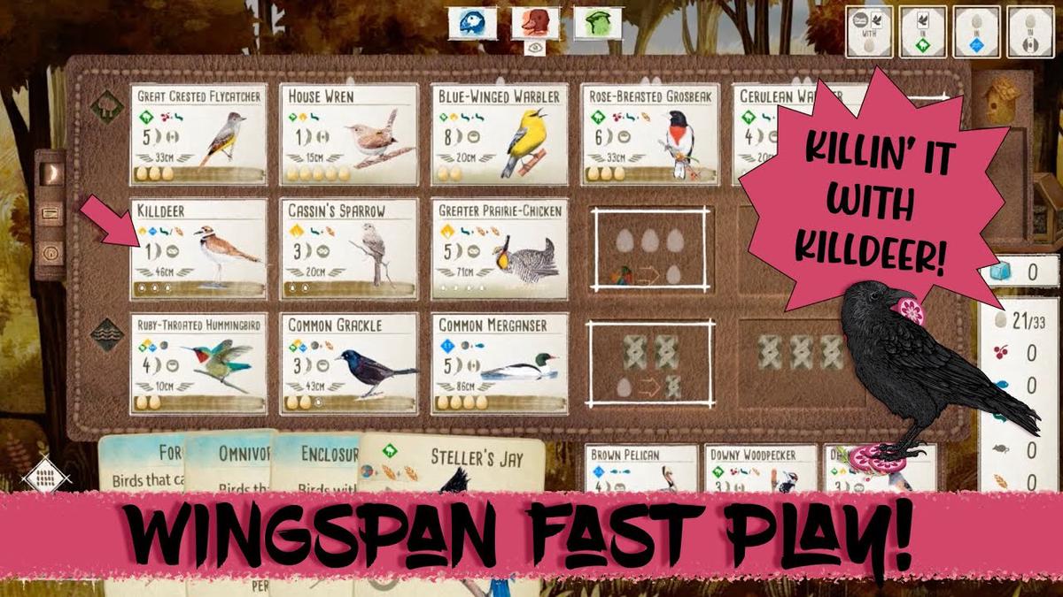 Wingspan Board Game STEAM FAST PLAY Killin' it with Killdeer Episode 3