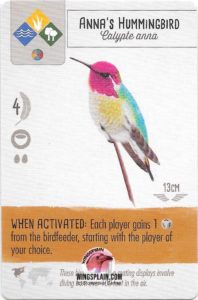 Wingspan Card - Anna's Hummingbird
