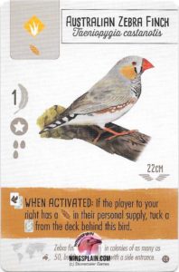 Wingspan Card - Australian Zebra Finch