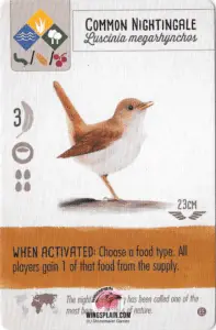 Wingspan Card - Common Nightingale - Wingsplain