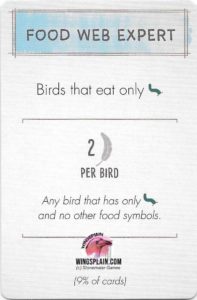 Wingspan Bonus Card - Food Web Expert