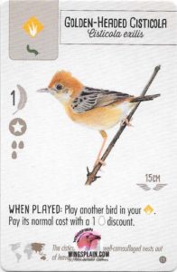 Wingspan Card - Golden-Headed Cisticola