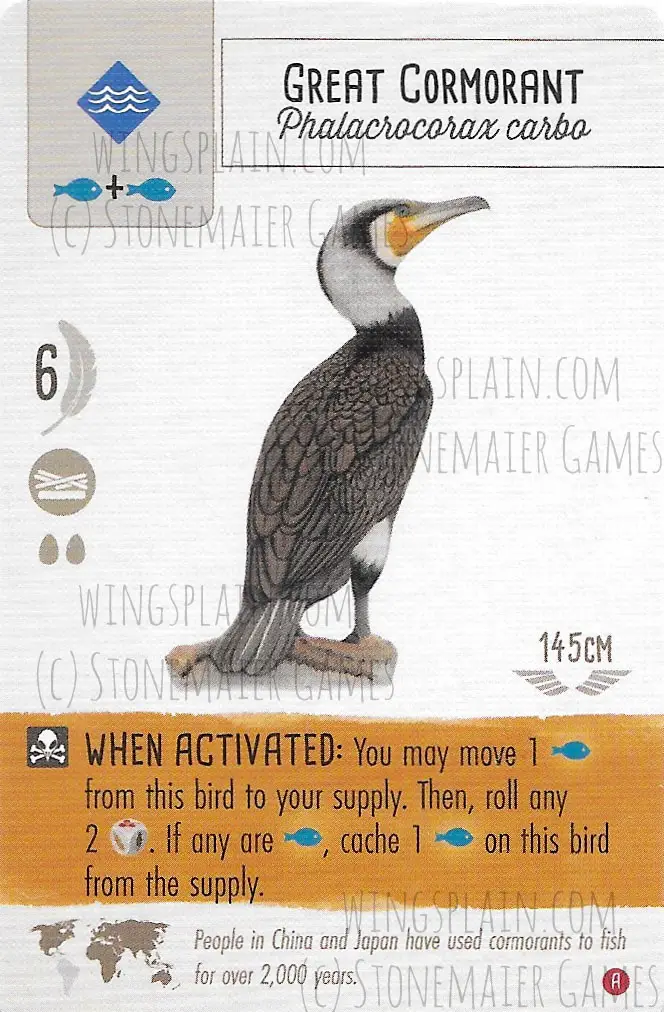 Great Cormorant Bird Card - Wingspan Asia