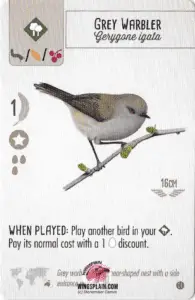 Wingspan Card - Grey Warbler