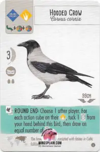 Wingspan Teal Powers Card - Hooded Crow