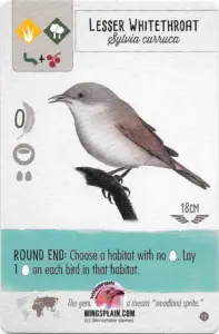 Wingspan Teal Powers Card - Lesser Whitethroat