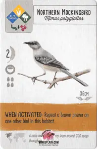 Wingspan Card - Northern Mockingbird