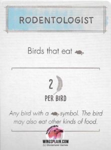 Wingspan Bonus Card - Rodentologist