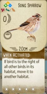 Using Wingspan Migrating Birds - Song Sparrow Card