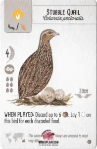 Wingspan Card - Stubble Quail