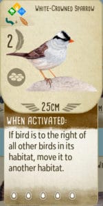 How to Use Wingspan Migrating Birds - The White Crowned Sparrow Card