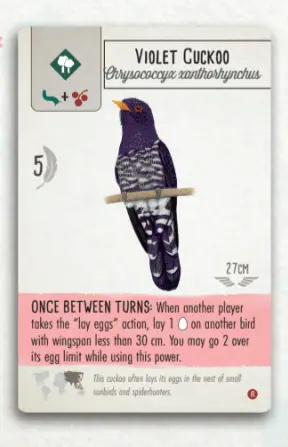 Wingspan Asia Expansion Violet Cuckoo