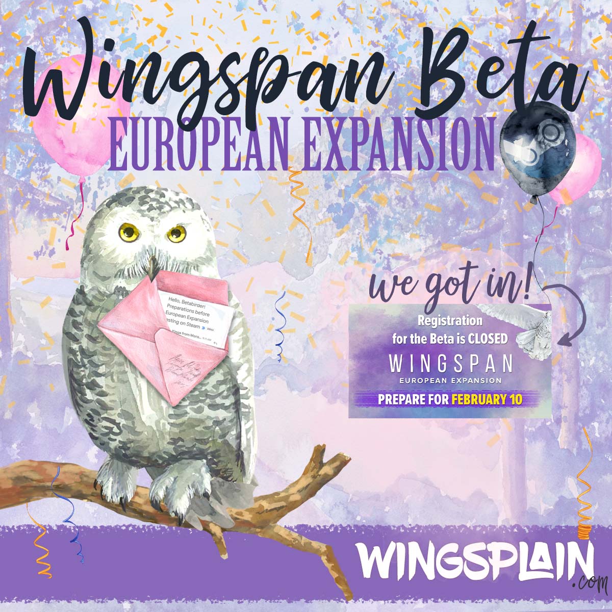 Wingspan European Expansion (Steam) Beta Testing We got in! • Wingsplain