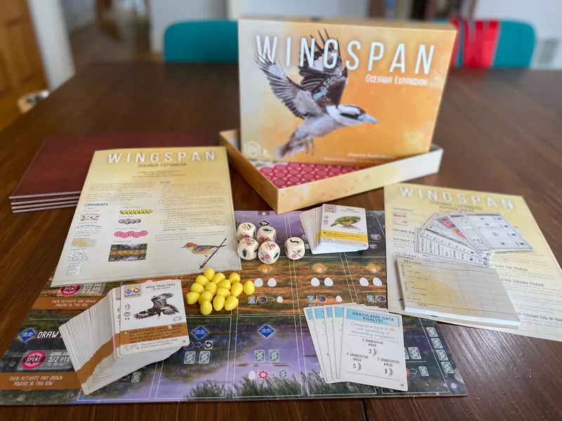Wingspan Oceania Expansion Components