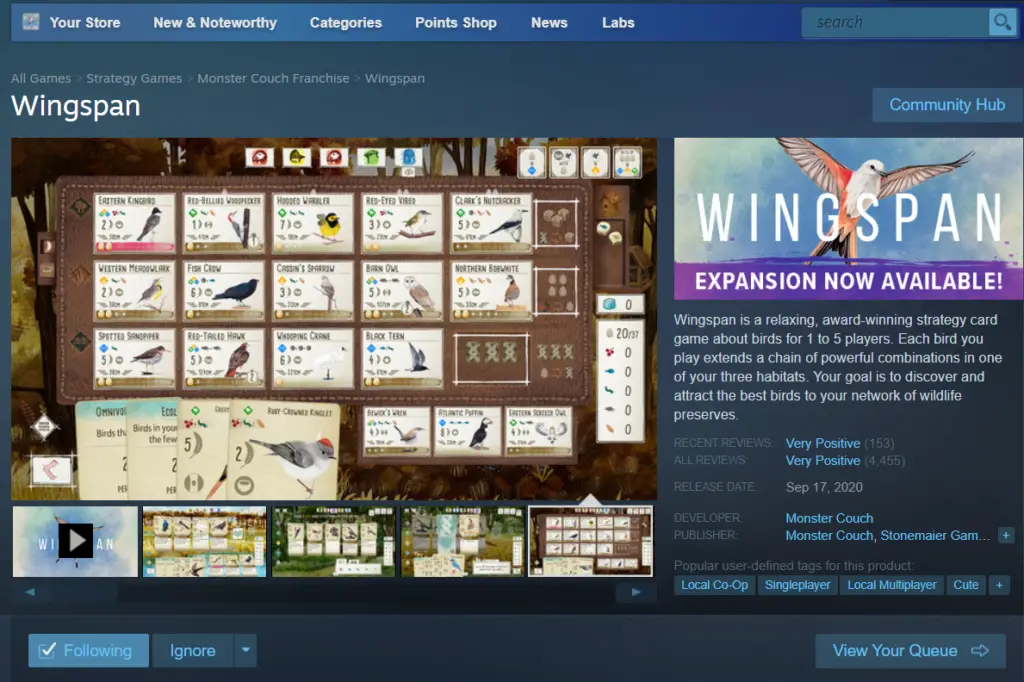 Wingspan Strategy Guide Steam Game