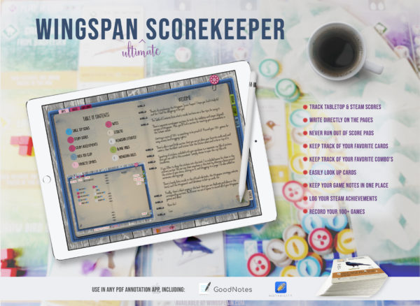 Wingspan Digital Scorepad iPad Goodnotes