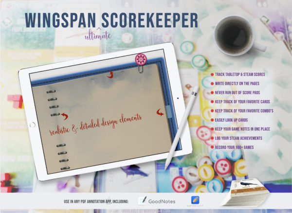 Wingspan Game Digital Scorepad iPad Goodnotes